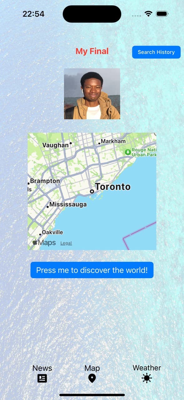 Map Location and Weather Data App