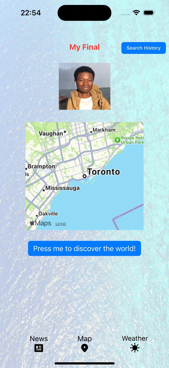Map Location and Weather Data App